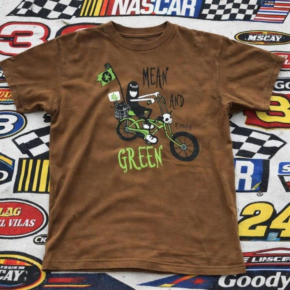 Gildan Brown T Shirt Emily Graphic Tee Mean And Green Tee